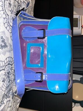 Dr. Martens Patent Colorblock Satchel in Blue, Purple and Turquoise
